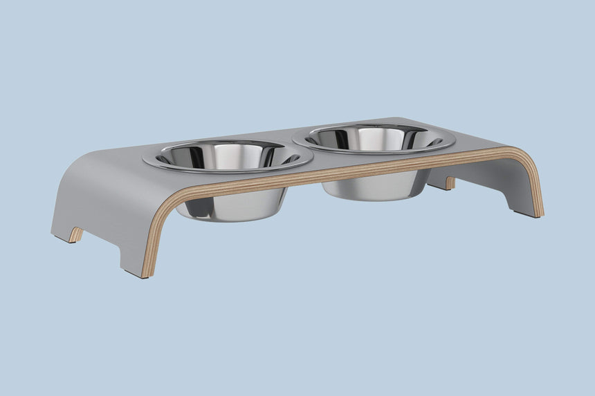 dogBar Hundenapfständer dogBar® S - HPL grau mit Edelstahl