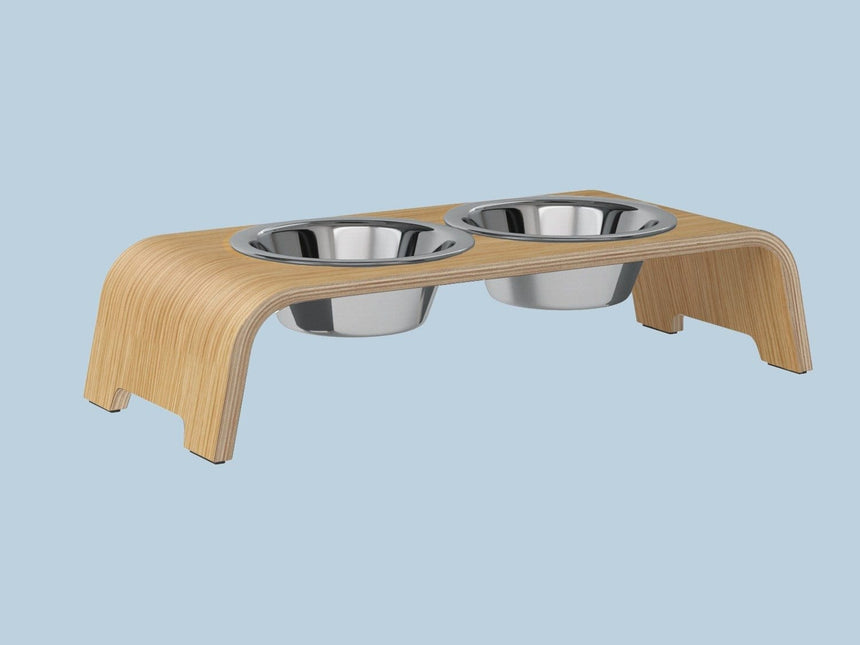 dogBar Hundenapfständer dogBar® S-large - Eiche hell Edelstahl