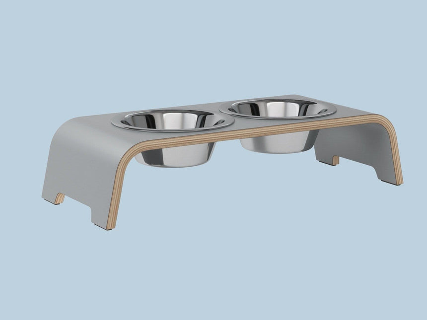 dogBar Hundenapfständer dogBar® S-large - HPL grau mit Edelstahl