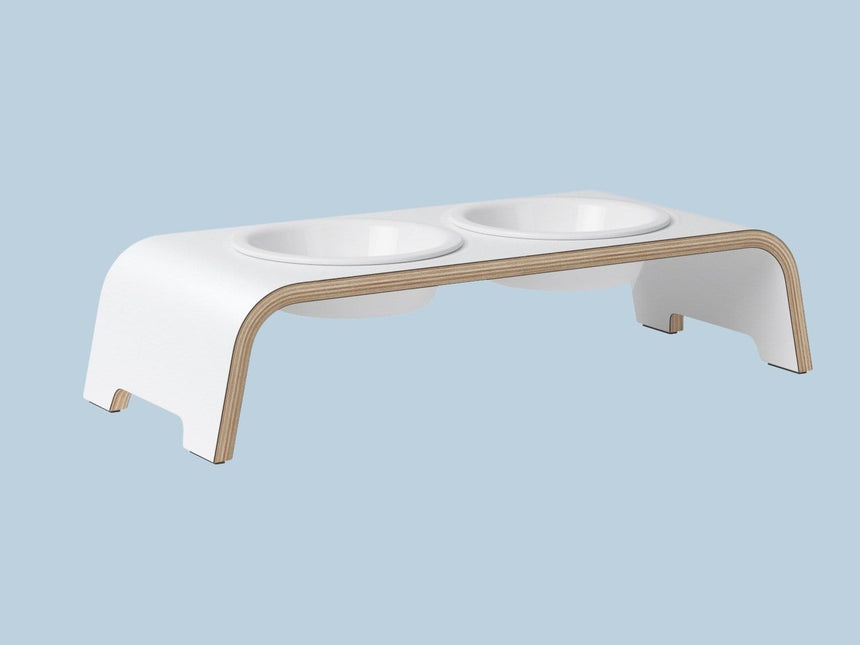 dogBar Hundenapfständer dogBar® S-large - HPL weiß mit Porzellan