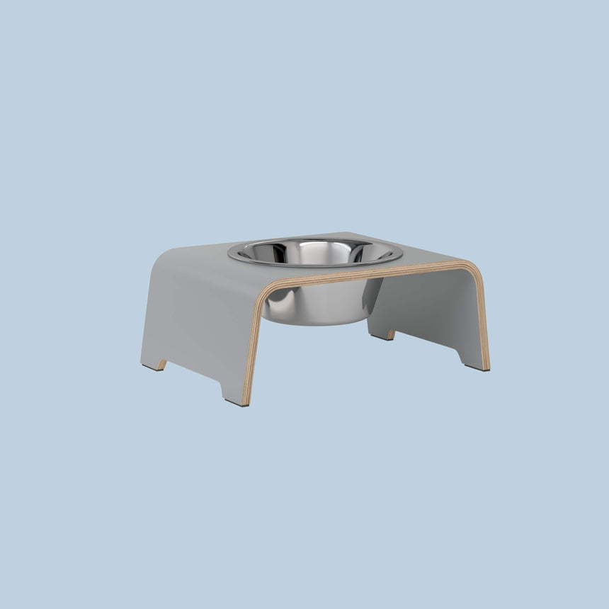 dogBar Hundenapfständer dogBar® Single M-small grau mit Edelstahl