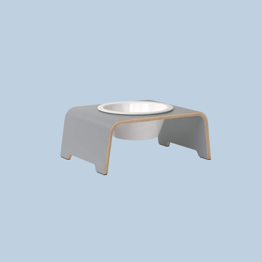dogBar Hundenapfständer dogBar® Single M-small grau mit Porzellan