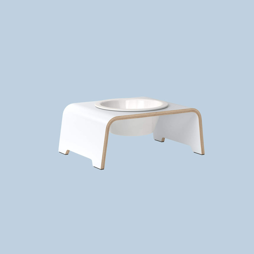 dogBar Hundenapfständer dogBar® Single M-small weiß mit Porzellan