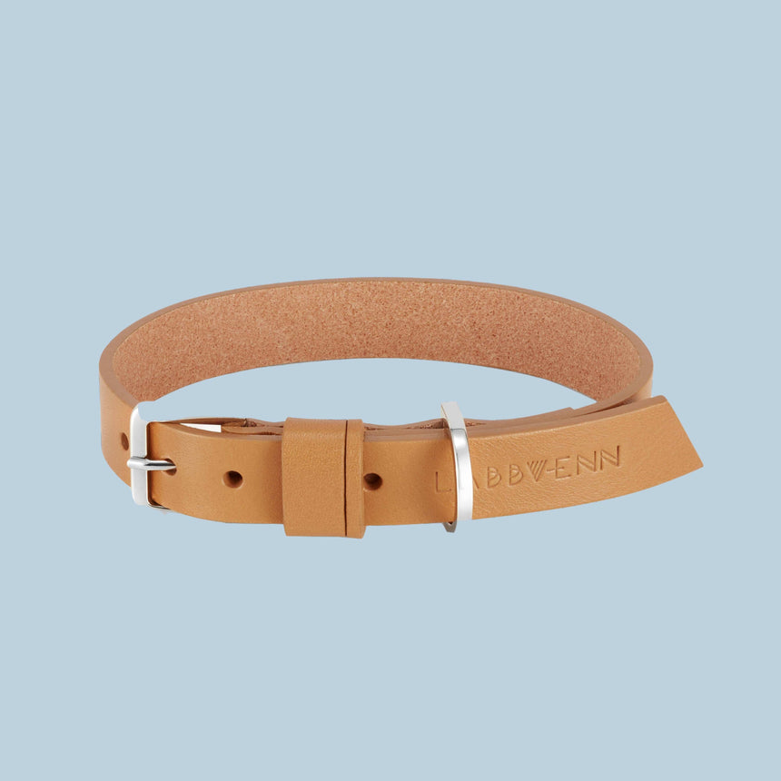 LABBVENN Hundelederleine Camel / XS | 31-37 cm LABBVENN Hundehalsband KOLLU