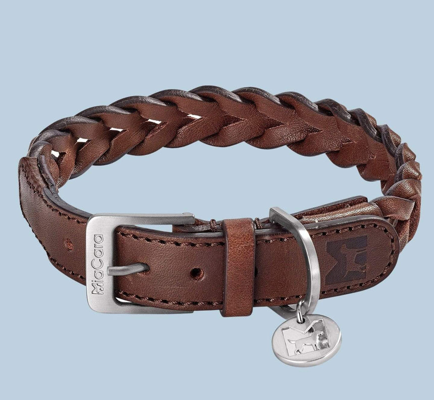 MiaCara Hundehalsband S / Leder: Braun MiaCara Bergamo Halsband