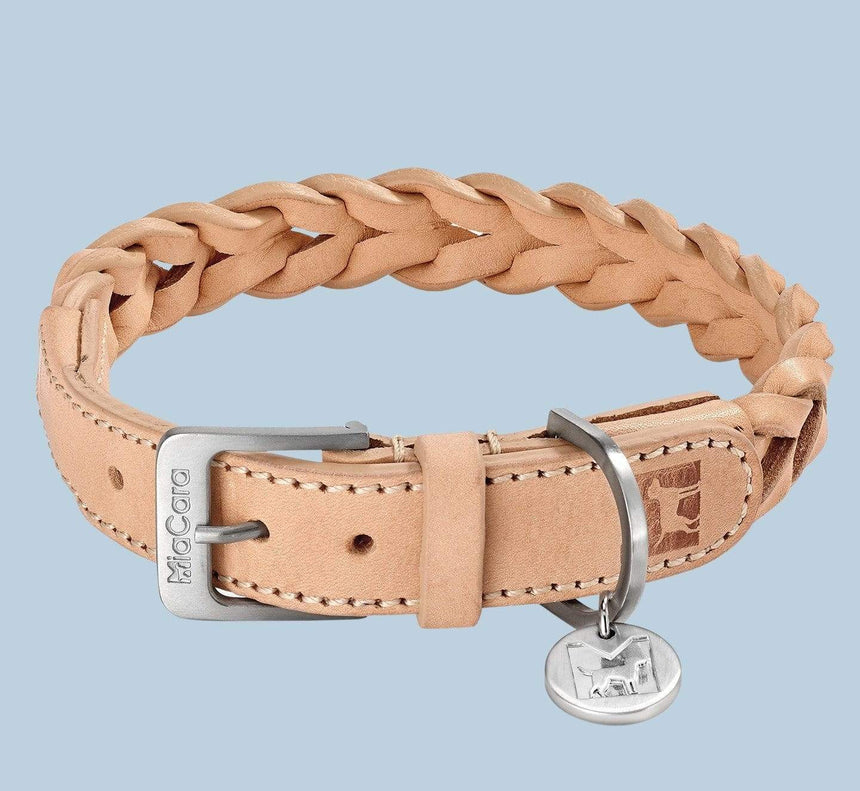 MiaCara Hundehalsband S / Leder: Natur MiaCara Bergamo Halsband