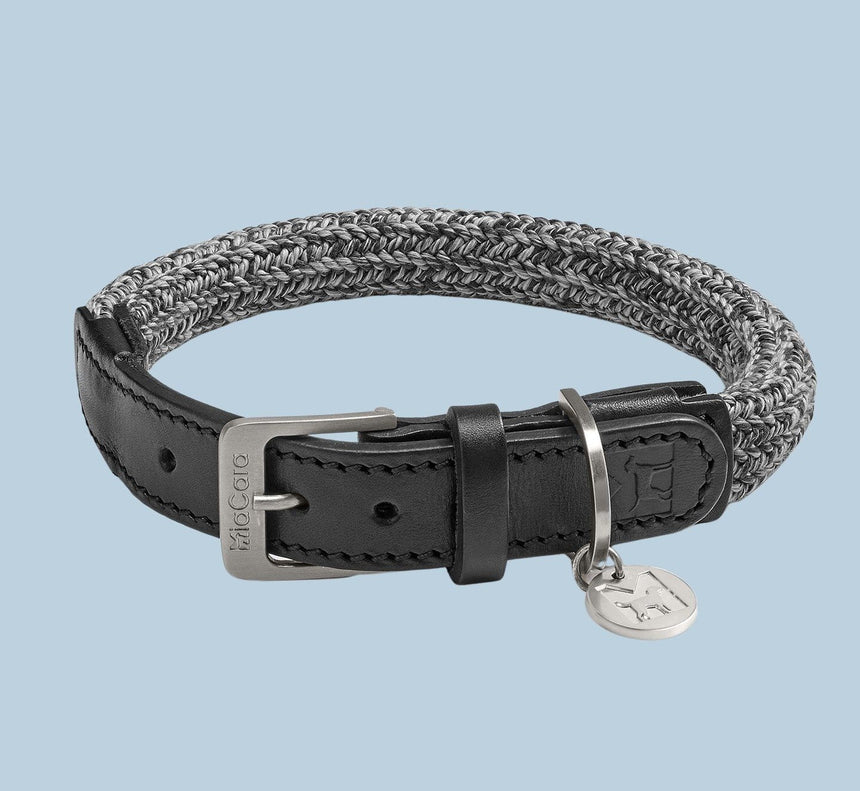 MiaCara Hundehalsband S / Seil: Ferro | Leder: Schwarz MiaCara Lucca Halsband