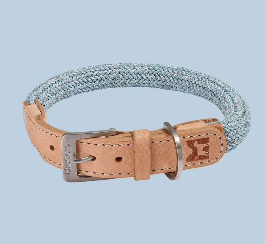 MiaCara Hundehalsband S / Seil: Nuvola | Leder: Natur MiaCara Lucca Halsband