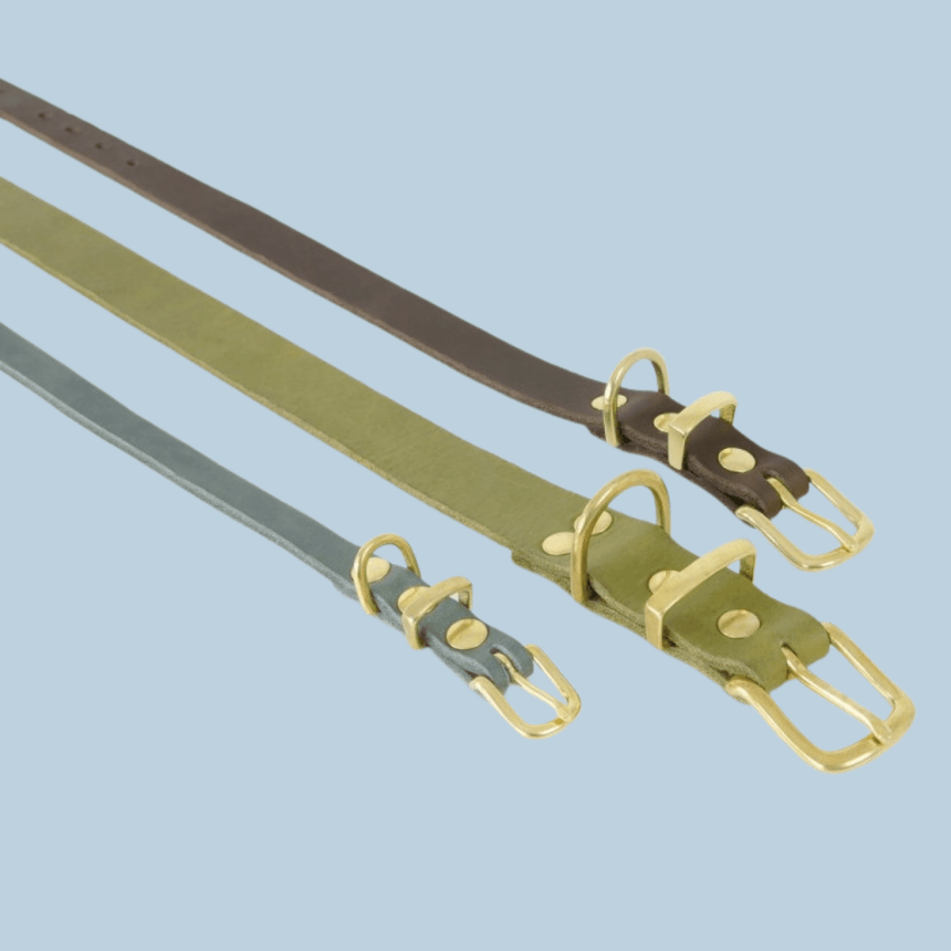 Molly & Stitch Hundelederhalsband MOLLY&STITCH "BUTTER" Lederhalsband - ZEITLOSES GRAU