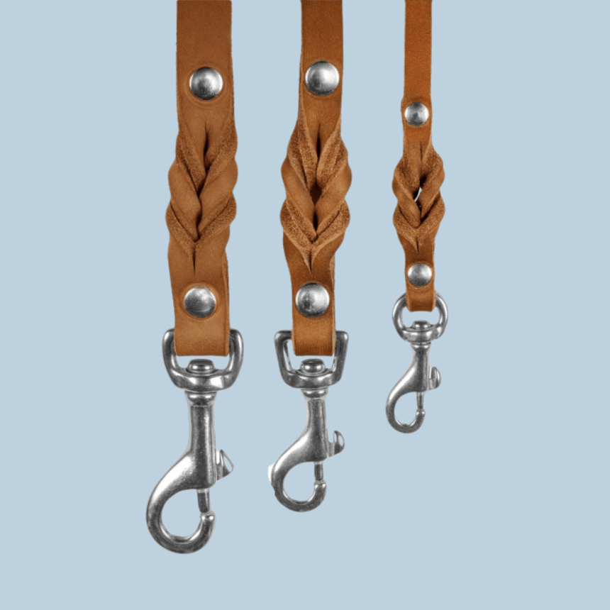Molly & Stitch Hundelederleine MOLLY&STITCH "BUTTER" Lederleine 3X VERSTELLBAR - SAHARA COGNAC