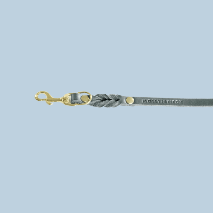 Molly & Stitch Hundelederleine MOLLY&STITCH "BUTTER" Lederleine 3X VERSTELLBAR - ZEITLOSES GRAU