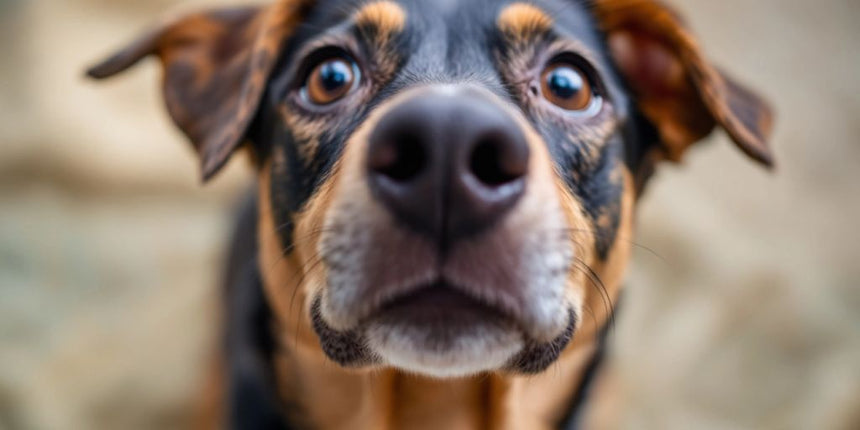 Ein neugieriger Hund mit aufmerksamen Augen.