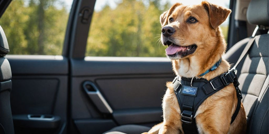 Hund sitzt sicher im Autositz