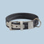 MiaCara Hundehalsband S / Nylon: Graphit | Leder: Perlgrau MiaCara Riva Halsband