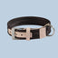 MiaCara Hundehalsband S / Nylon: Schoko | Leder: Nude MiaCara Riva Halsband